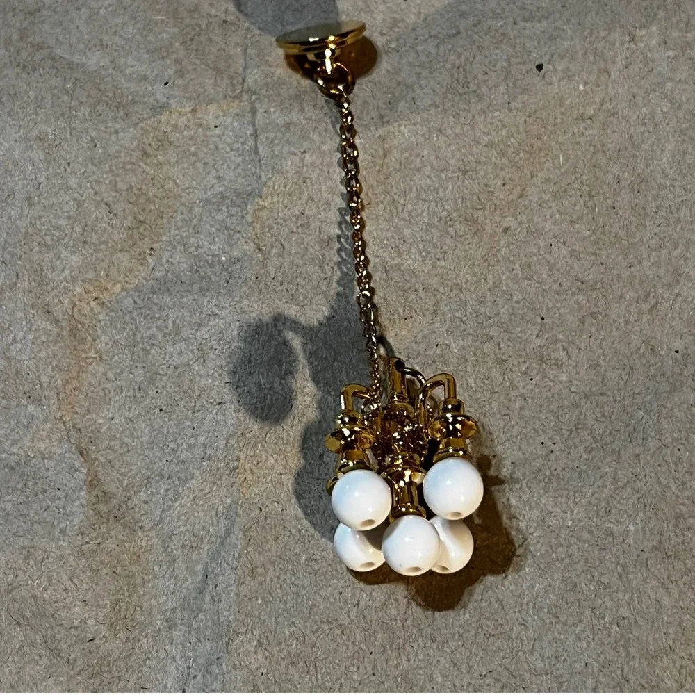 Supply Mini Ceiling Lamp 1:12 Dollhouse Chandelier Gold White 5-Globe Pendant